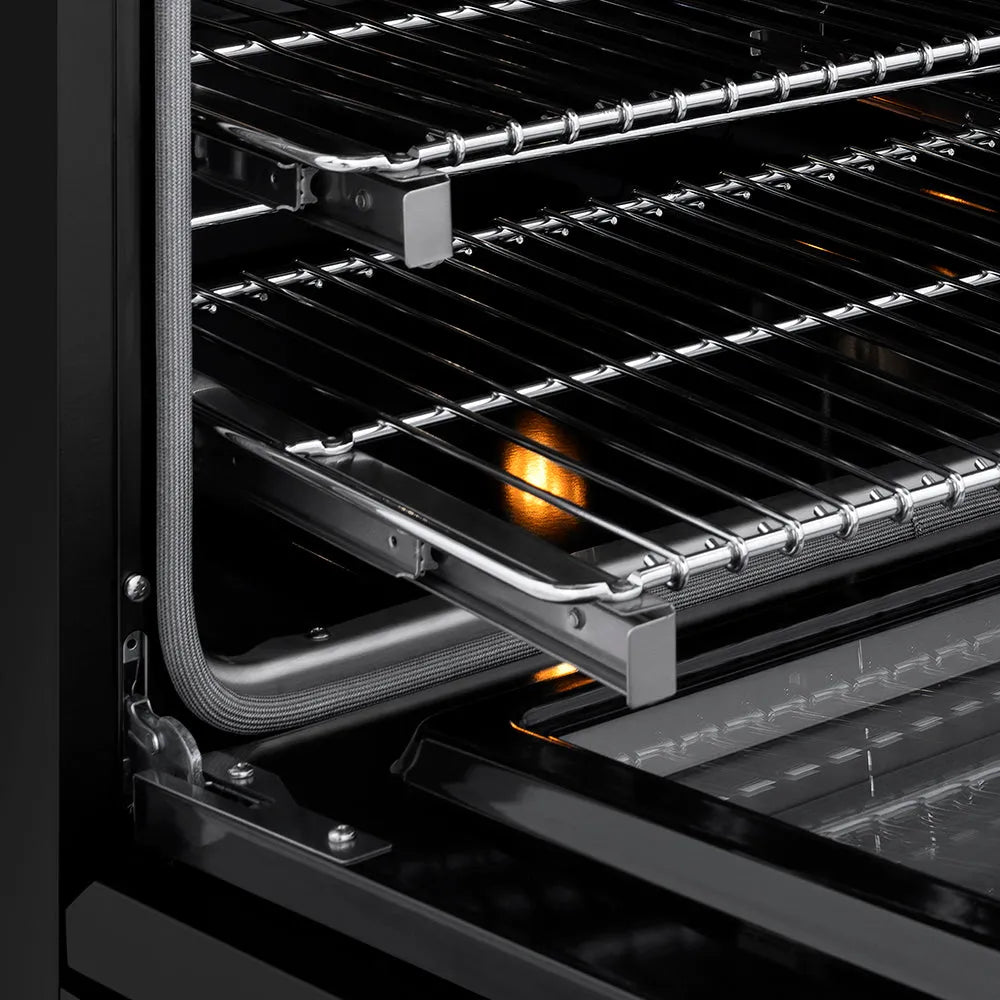 ZLINE Paramount 36-inch range in black stainless steel SINRB-36, detail