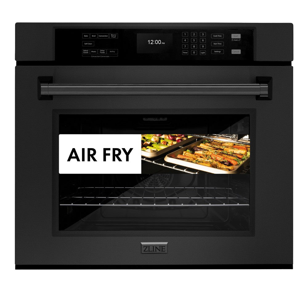 ZLINE Professional 30-inch wall oven in black stainless steel WASB-30, view 3