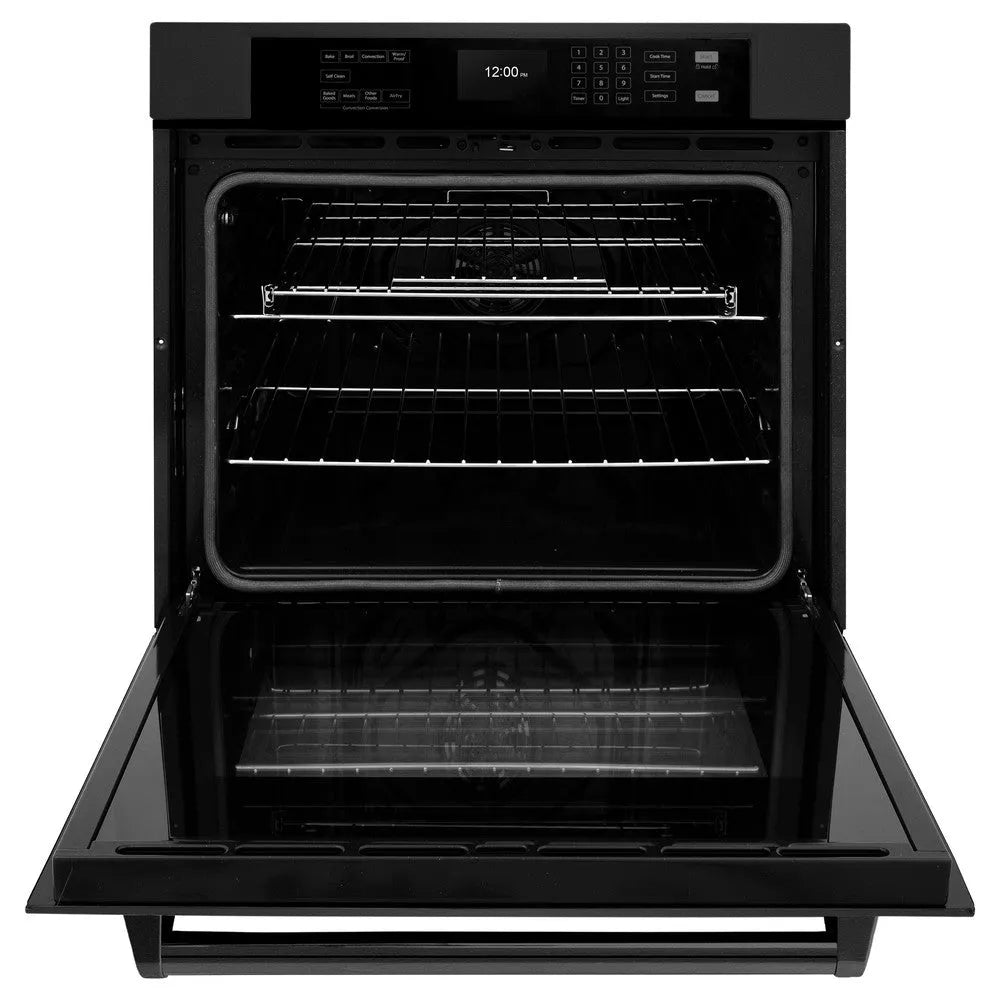 ZLINE Professional 30-inch wall oven in black stainless steel WASB-30, front view
