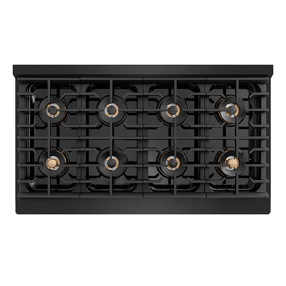 ZLINE Paramount 48-inch rangetop in black stainless steel PSRTB-48, from above