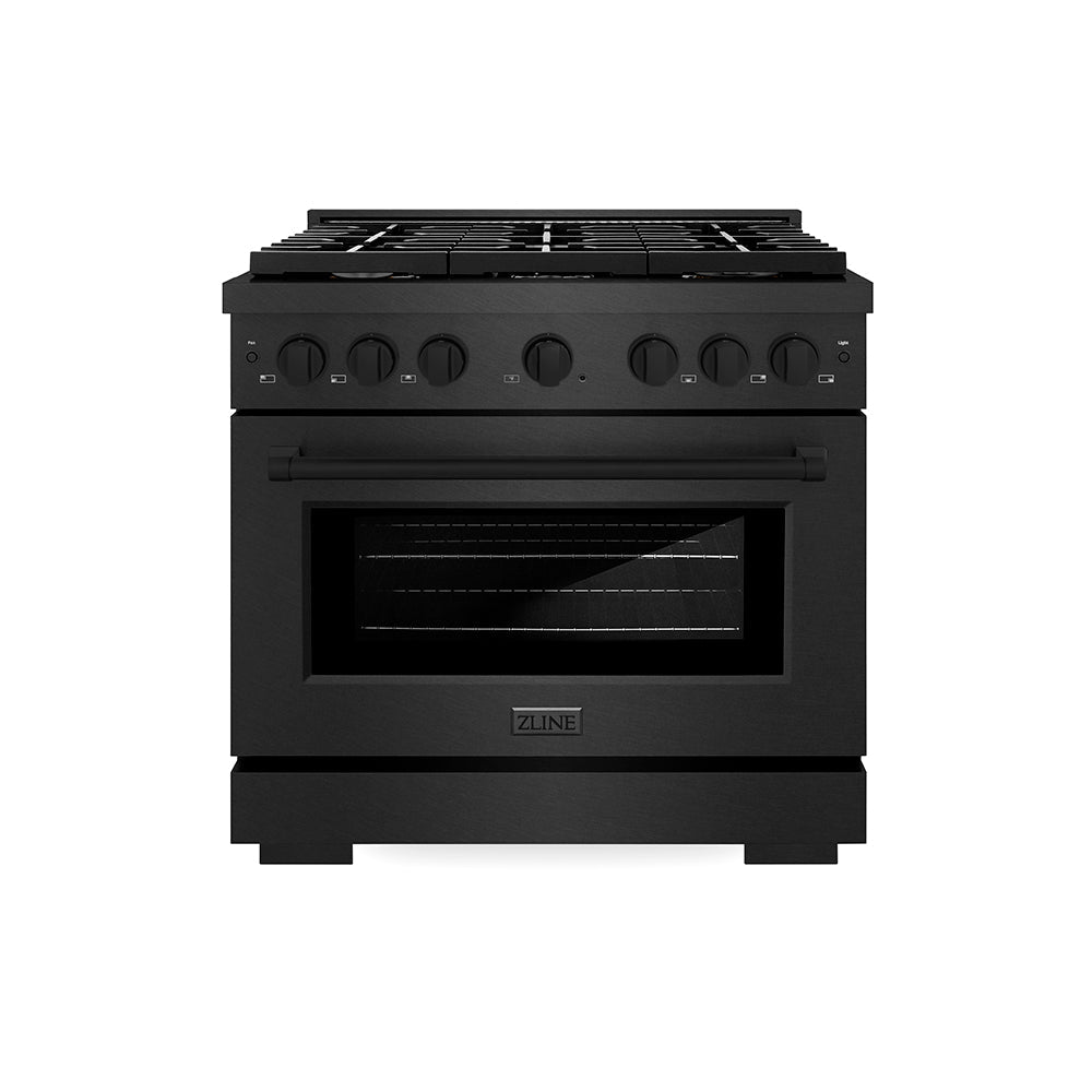 ZLINE Paramount 36-inch range in black satin stainless steel SDRBS-BR-36