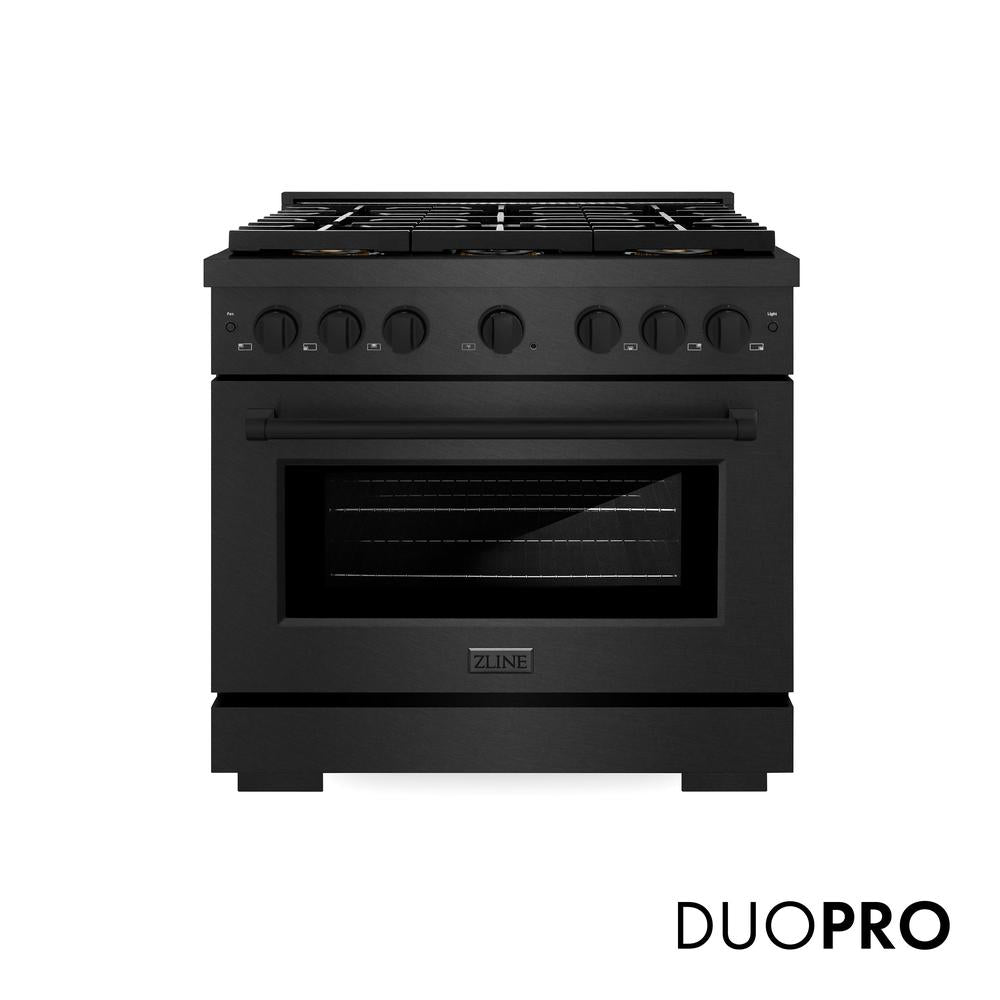 ZLINE Paramount 36-inch range in black satin stainless steel PSDRBS-36