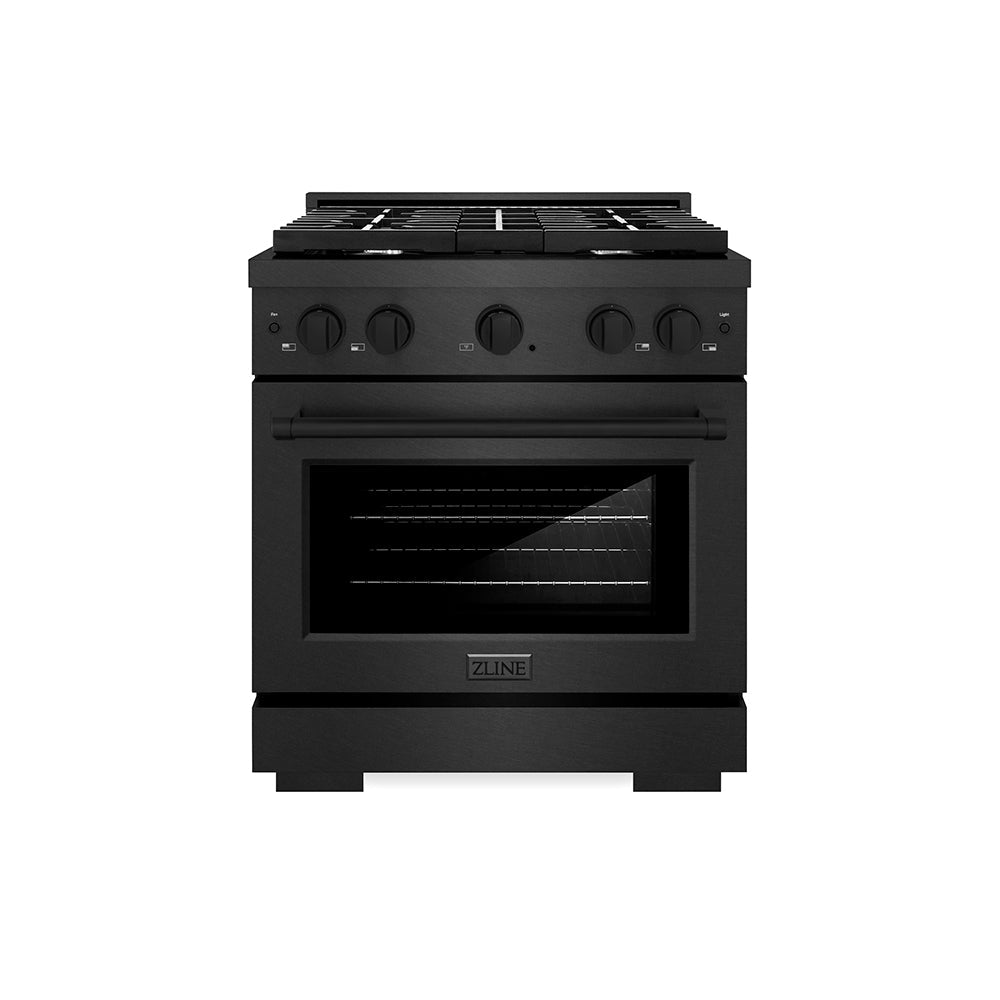 ZLINE Paramount 30-inch range in black satin stainless steel SGRBS-30
