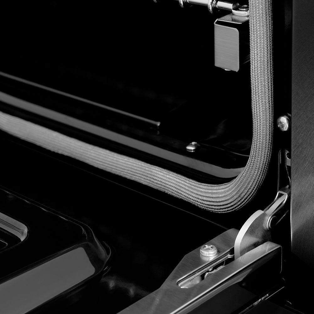 ZLINE Paramount 48-inch range in black satin stainless steel SGRBS-48, detail