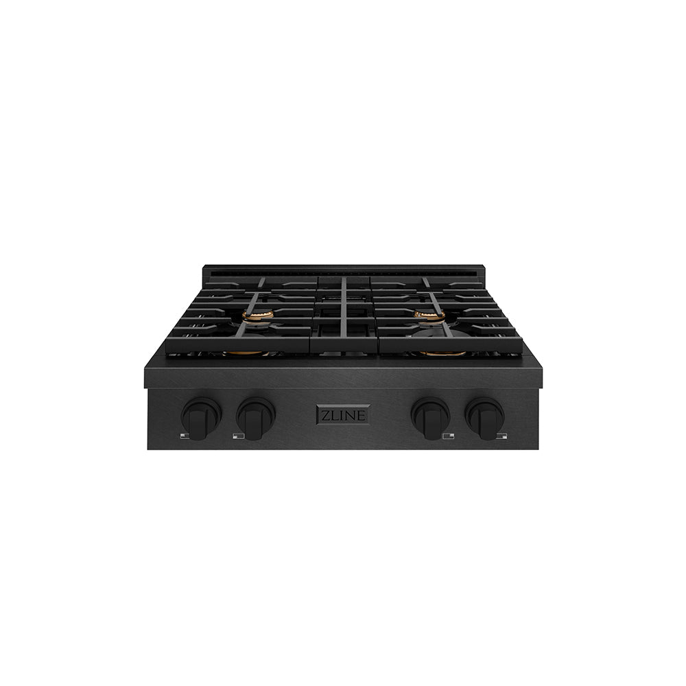ZLINE Paramount 30-inch rangetop in black satin stainless steel SRTBS-BR-30