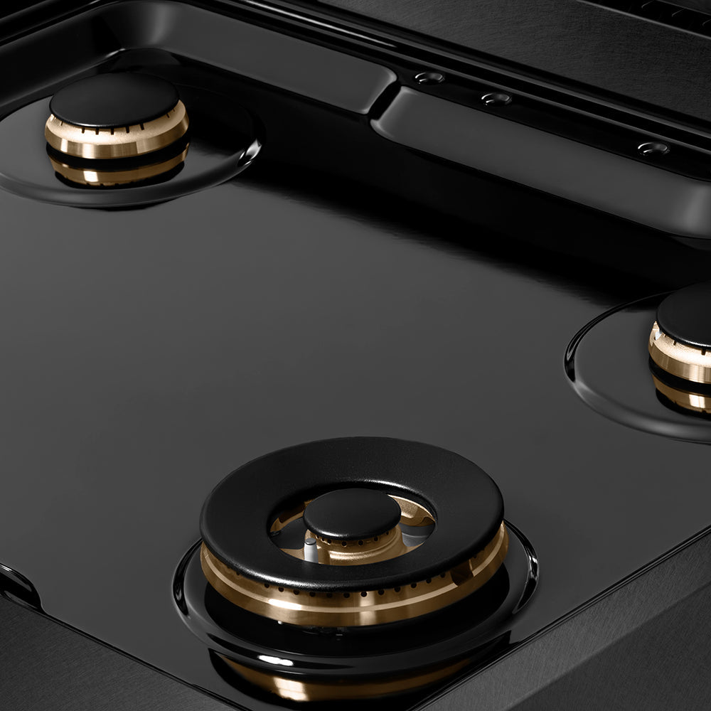 ZLINE Paramount 30-inch rangetop in black satin stainless steel SRTBS-BR-30, from above