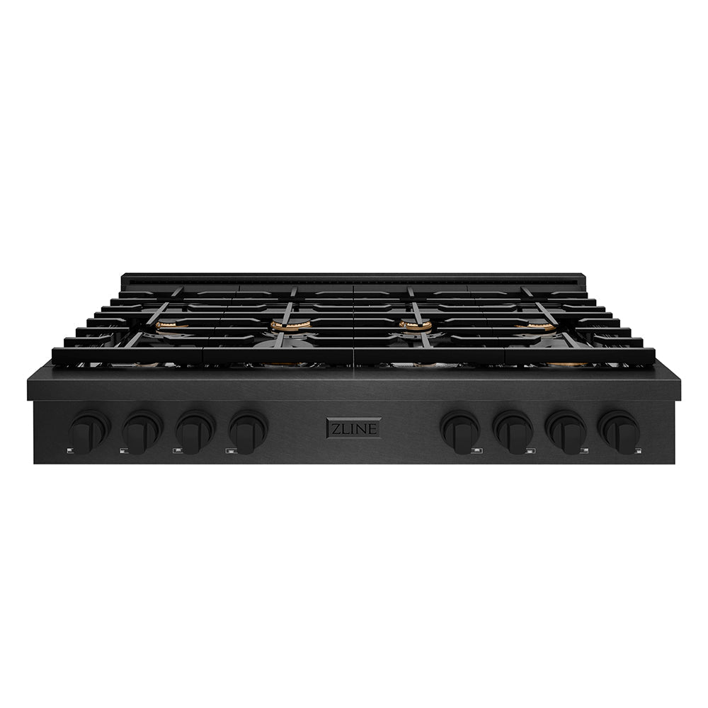 ZLINE Paramount 48-inch rangetop in black satin stainless steel SRTBS-BR-48