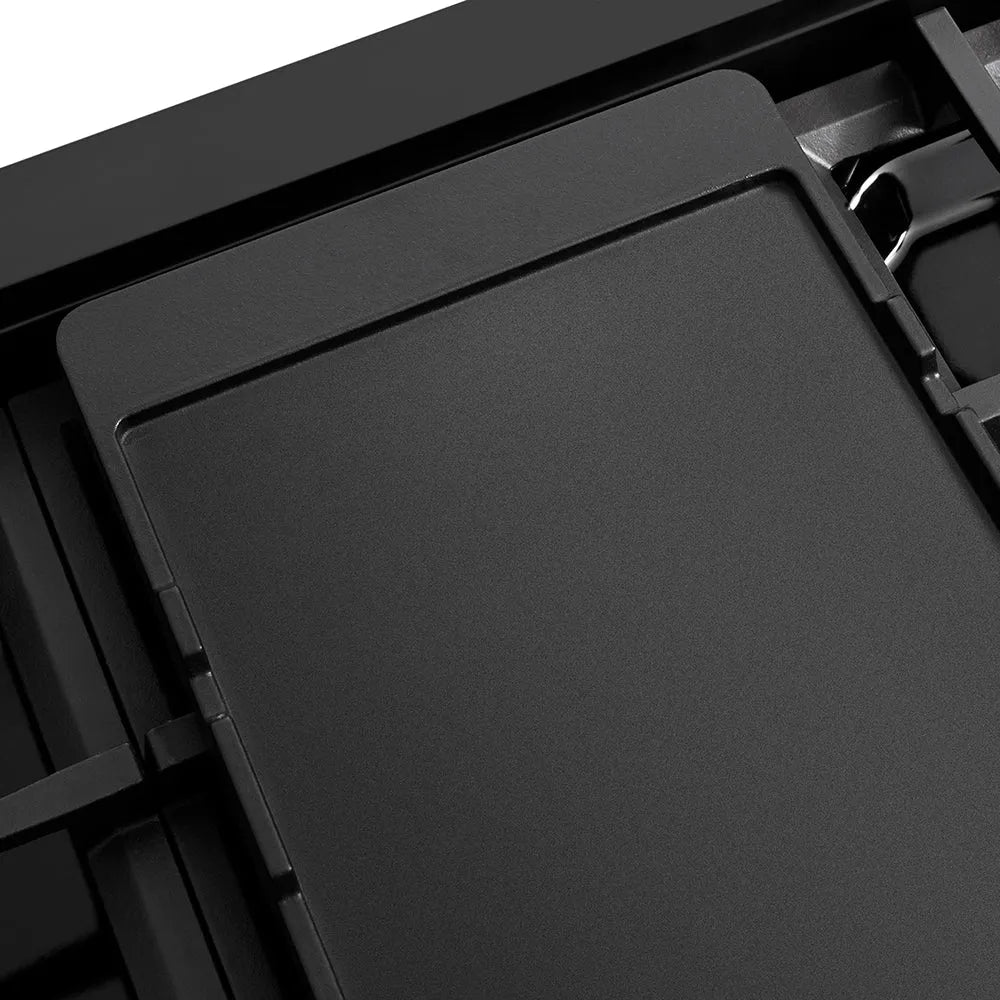 ZLINE Autograph Edition Paramount 48-inch range in black stainless steel and champagne bronze accents SDRBZ-48-KCB, detail