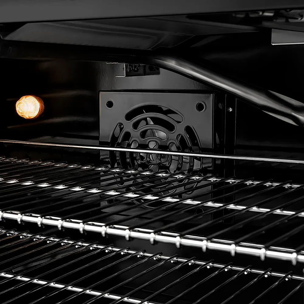 ZLINE Autograph Edition Paramount 36-inch range in black stainless steel and polished gold accents PSGRBZ-36-KG, from above