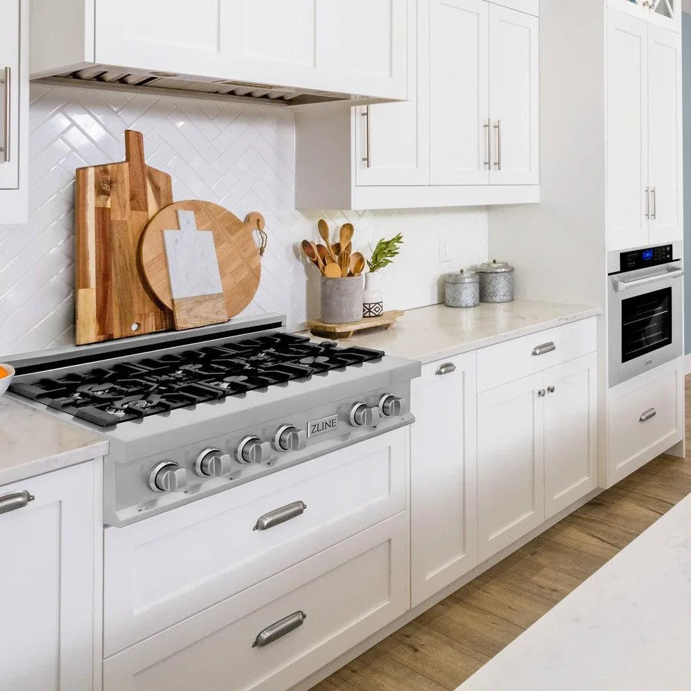 ZLINE 36-inch kitchen package 2KP-RTAWS36 installed in a kitchen