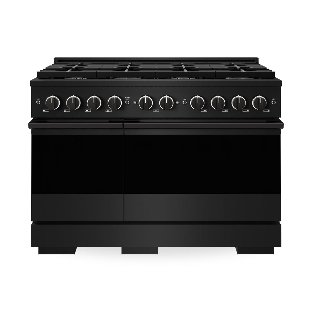 ZLINE Marino 48-inch range in black stainless steel MDRB-BR-48