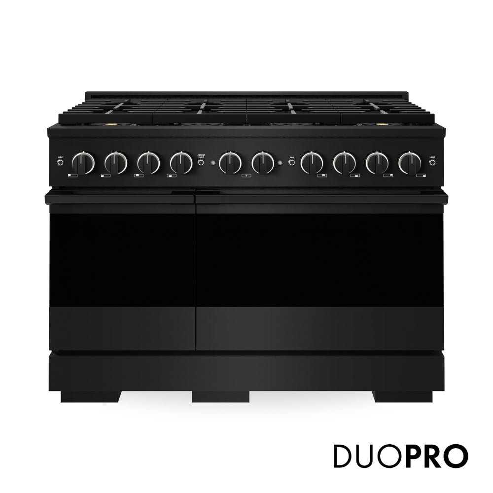 ZLINE Marino 48-inch range in black stainless steel PMGRB-48