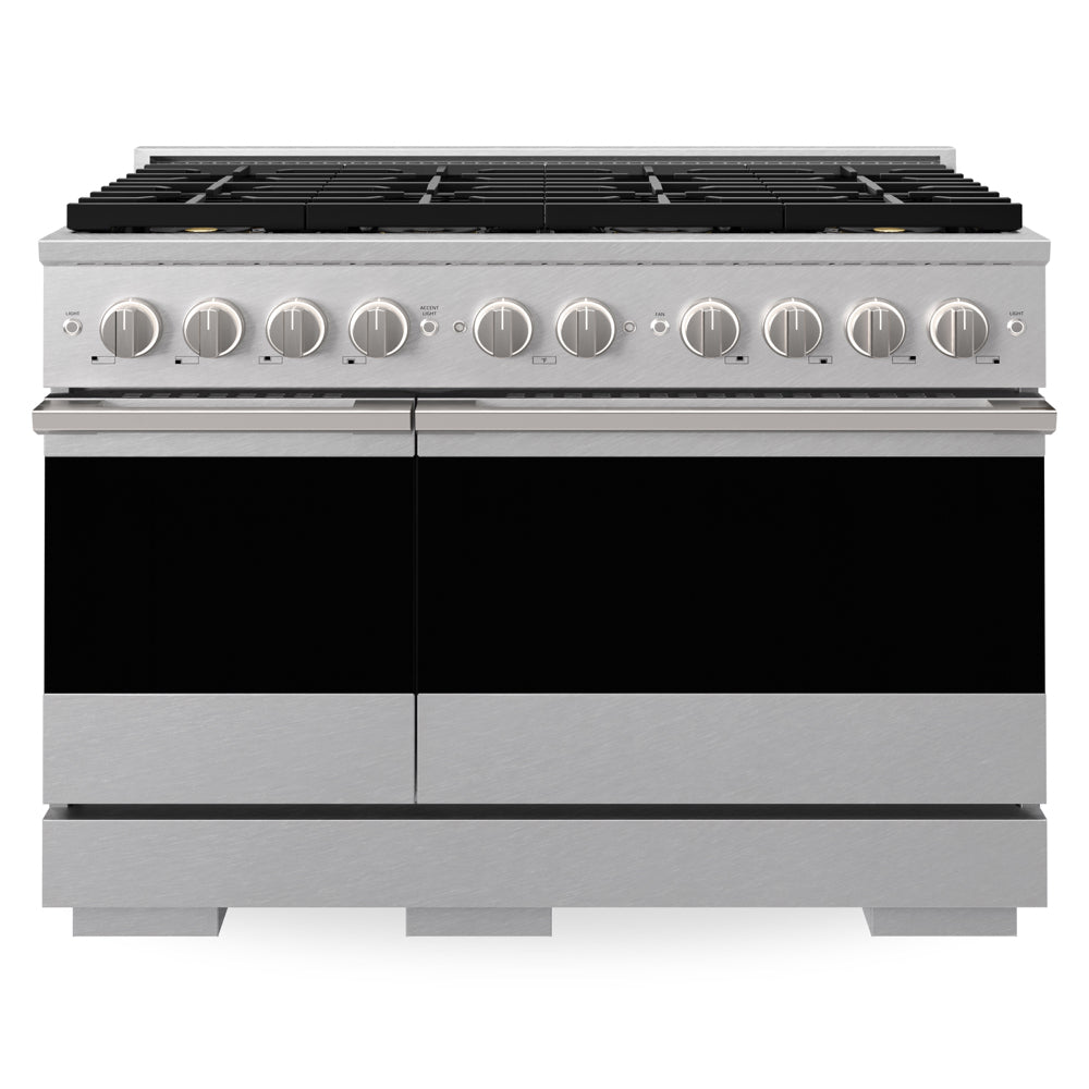 ZLINE Marino 48-inch range in satin stainless steel PMDRS-48, front view