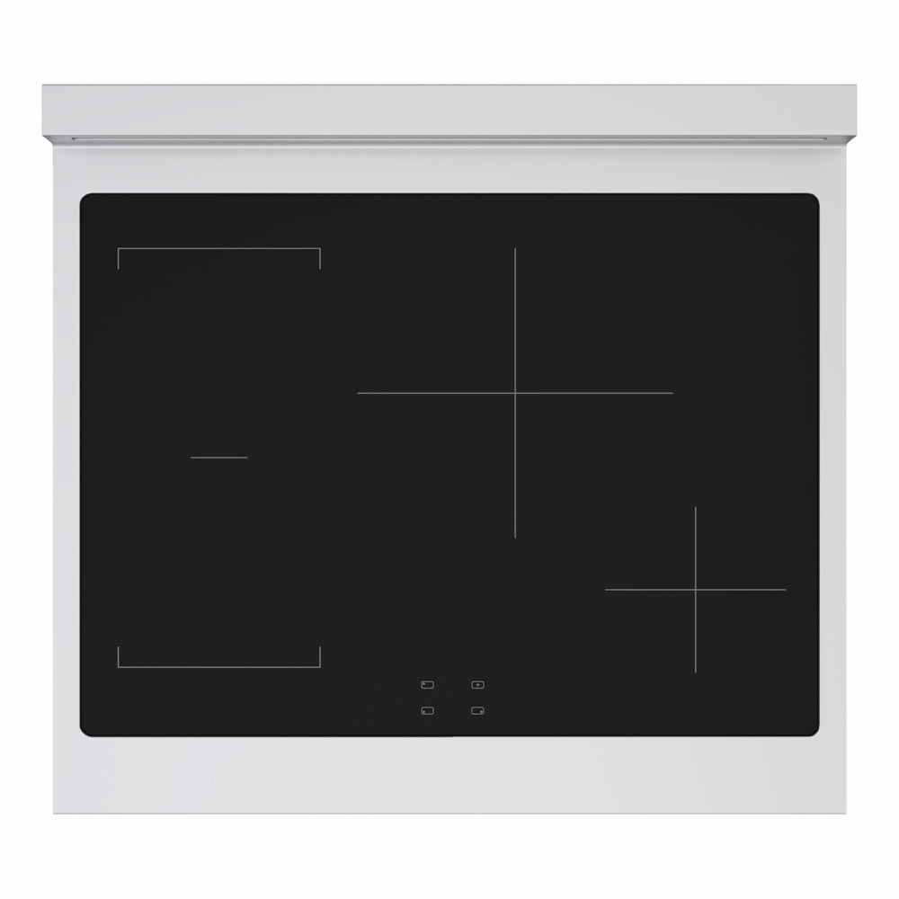 ZLINE Autograph Edition Marino 30-inch range in stainless steel with white matte door and matte black accents MINRZ-WM-30-MB, from above