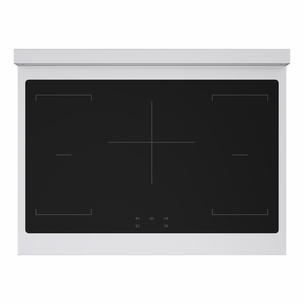 ZLINE Autograph Edition Marino 36-inch range in stainless steel with white matte door and polished gold accents MINRZ-WM-36-G, from above