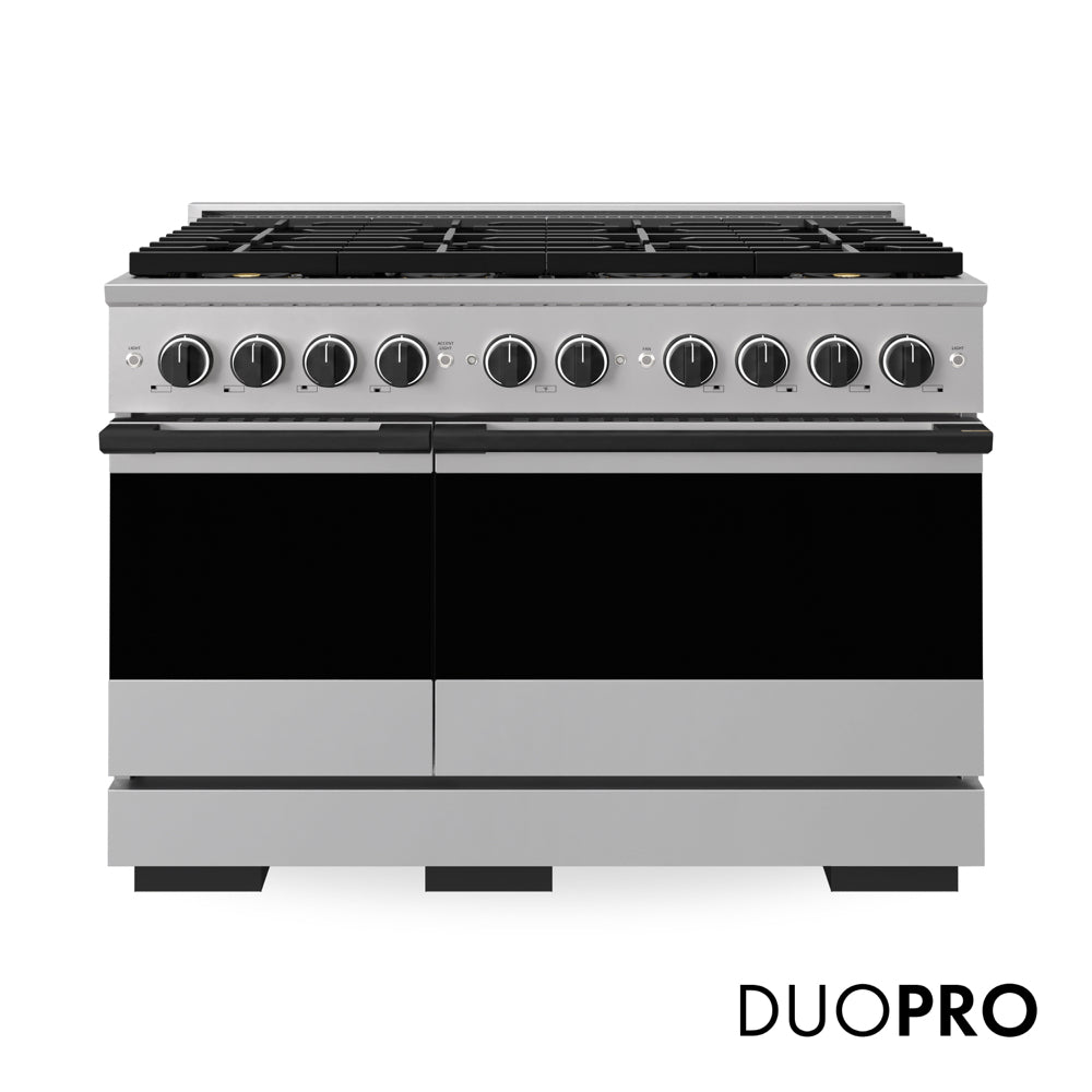 ZLINE Autograph Edition Marino 48-inch range in stainless steel and matte black accents PMDRZ-48-MB