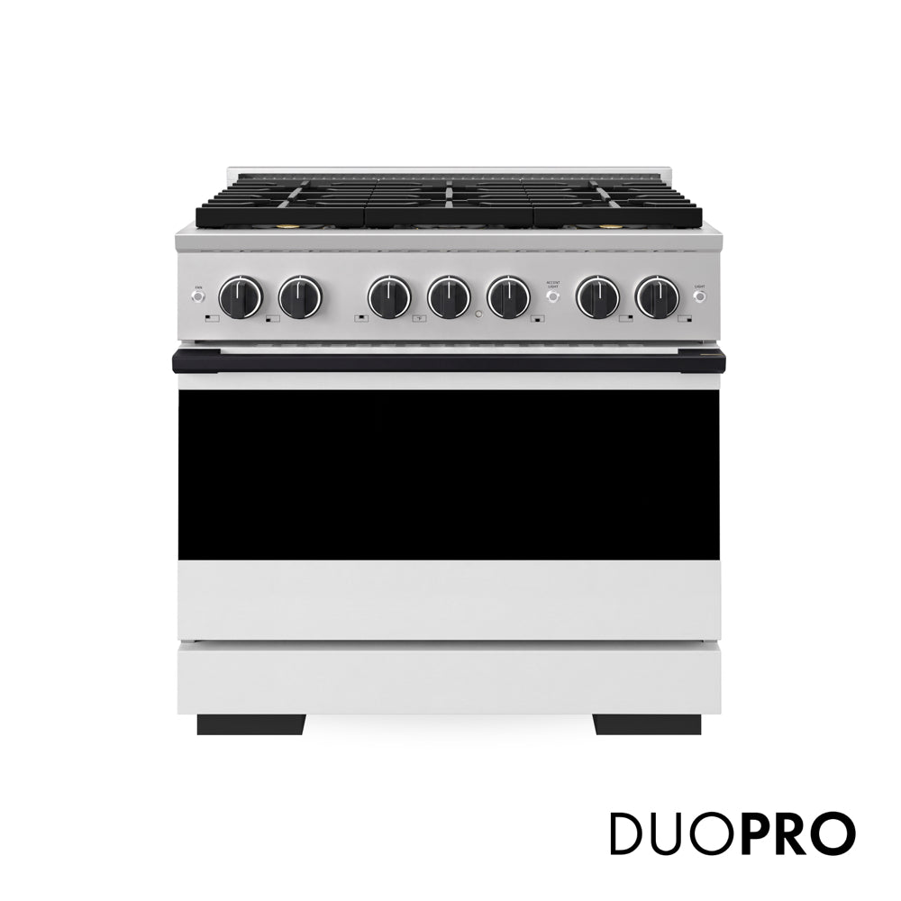 ZLINE Autograph Edition Marino 36-inch range in white matte PMDRZ-WM-36-MB
