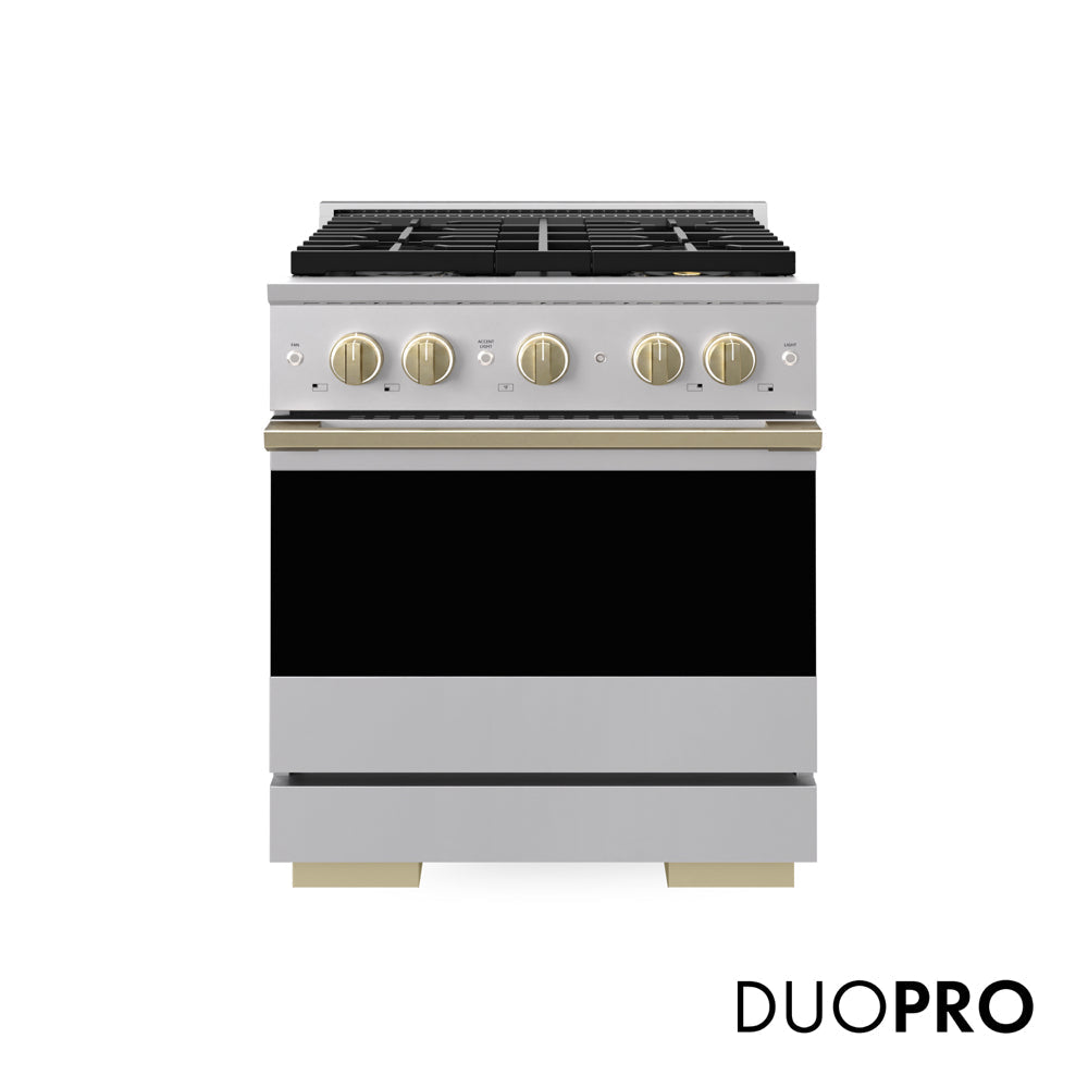 ZLINE Autograph Edition Marino 30-inch range in stainless steel and champagne bronze accents PMGRZ-30-CB