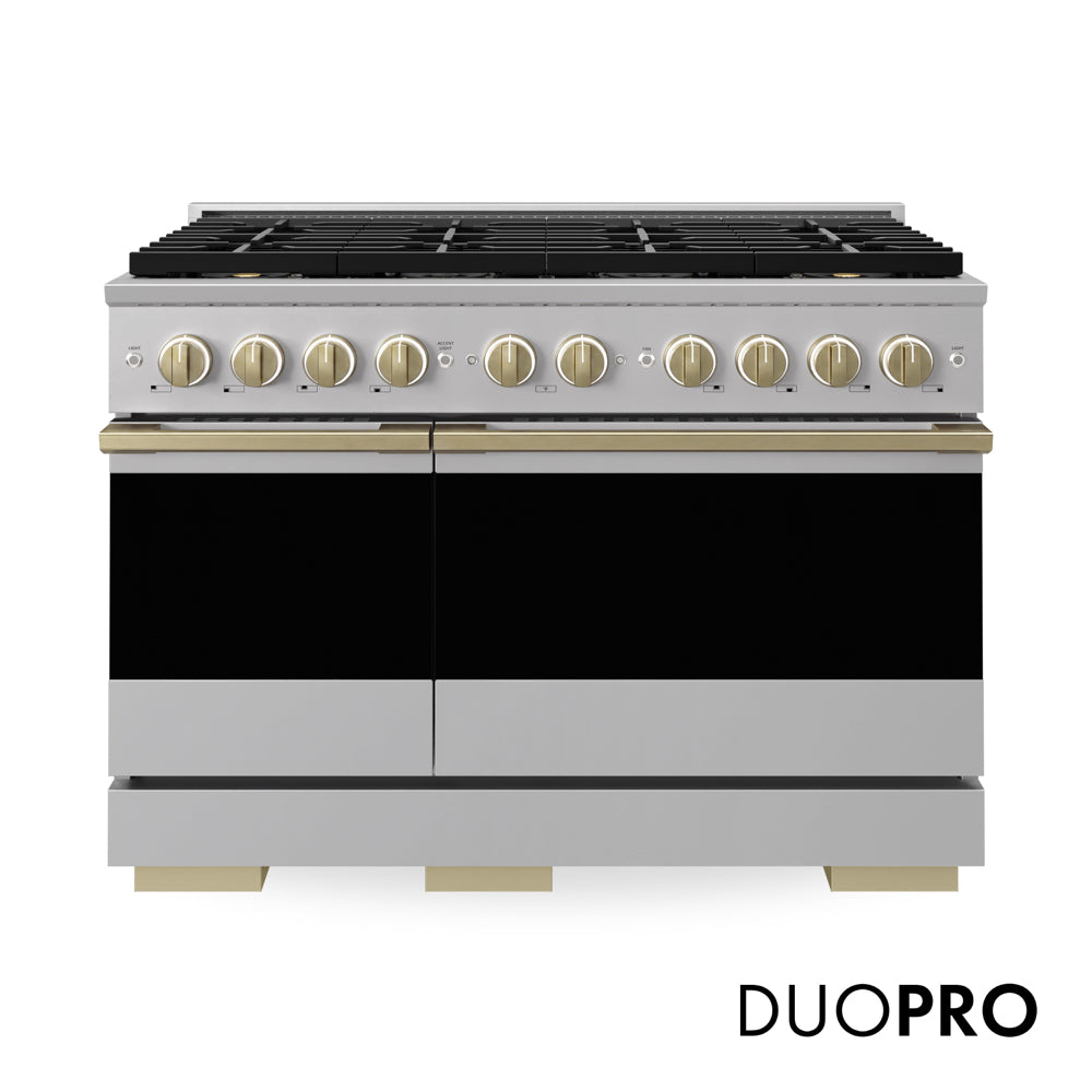 ZLINE Autograph Edition Marino 48-inch range in stainless steel and champagne bronze accents PMGRZ-48-CB