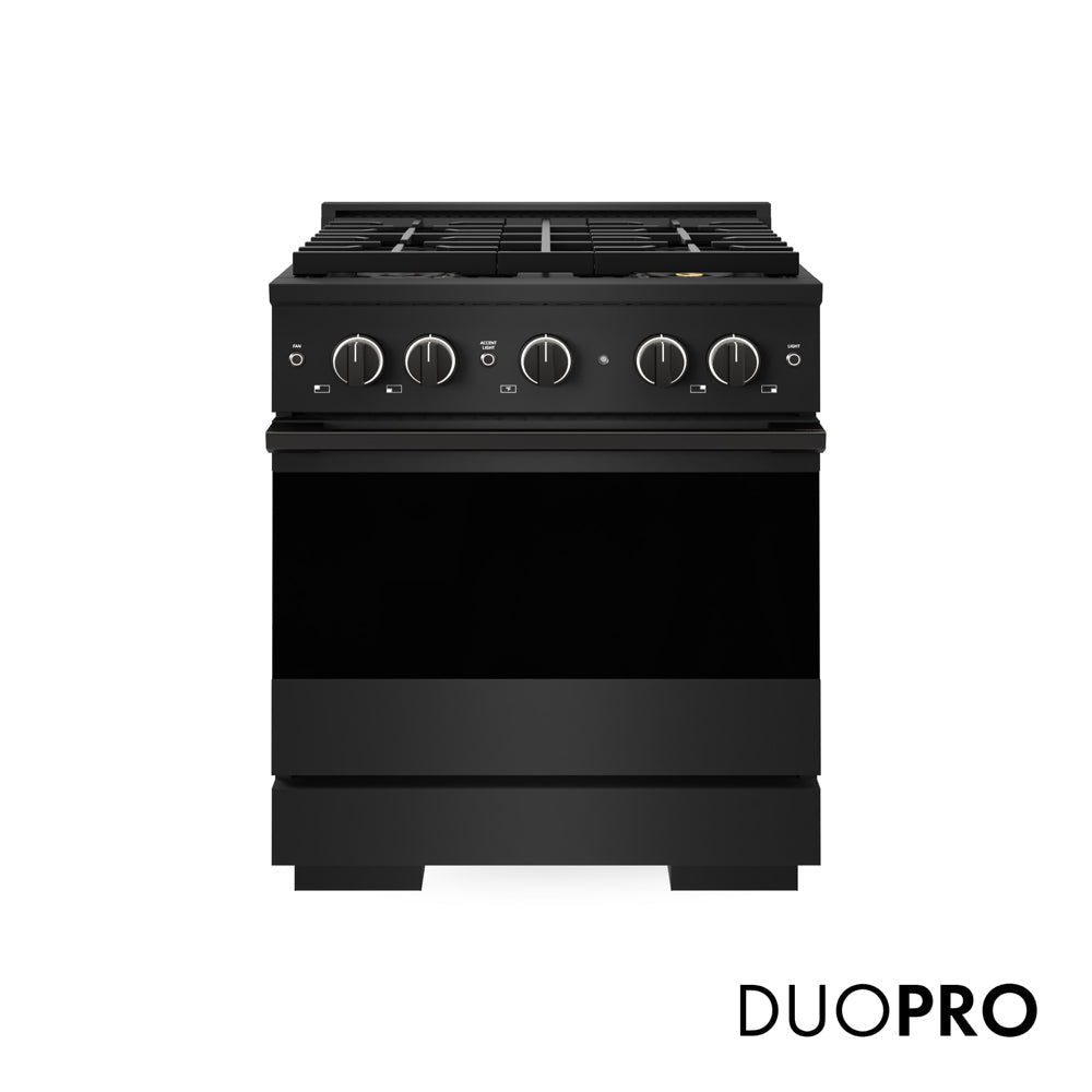 ZLINE Marino 30-inch range in black stainless steel PMDRB-30