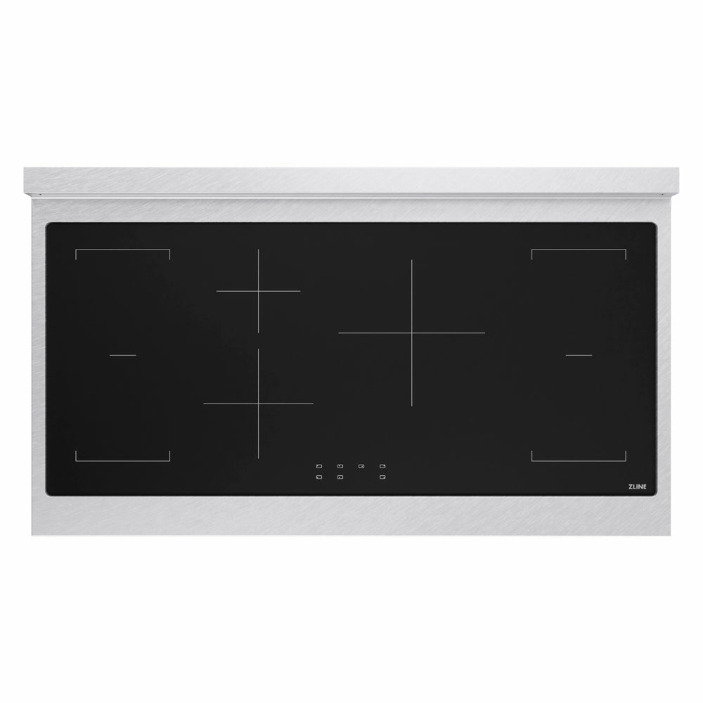 ZLINE Autograph Edition Paramount 48-inch rangetop in satin stainless steel and polished gold accents SINRTSZ-48-G, from above