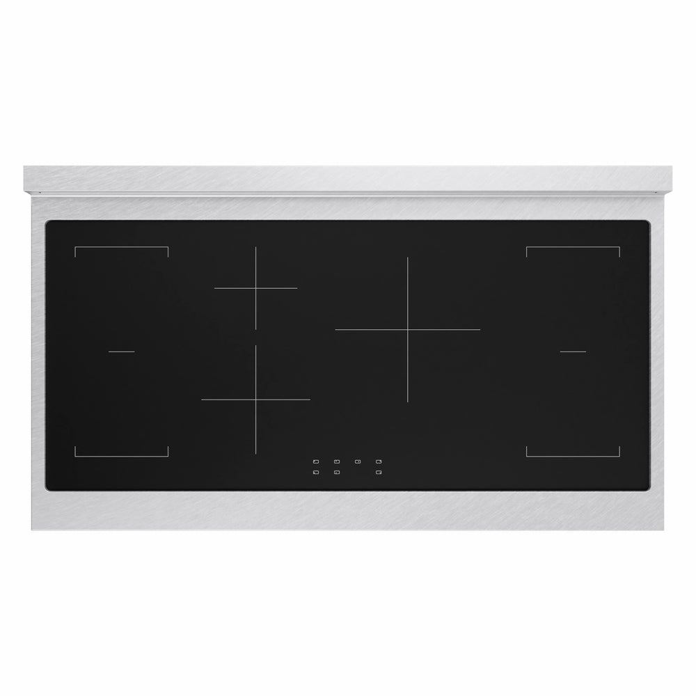 ZLINE Autograph Edition Paramount 48-inch range in satin stainless steel with white matte door and matte black accents SINRSZ-WM-48-MB, from above