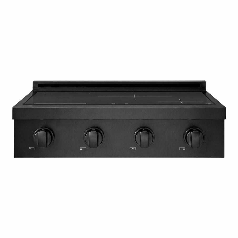 ZLINE Paramount 30-inch rangetop in black stainless steel SINRTB-30, front view