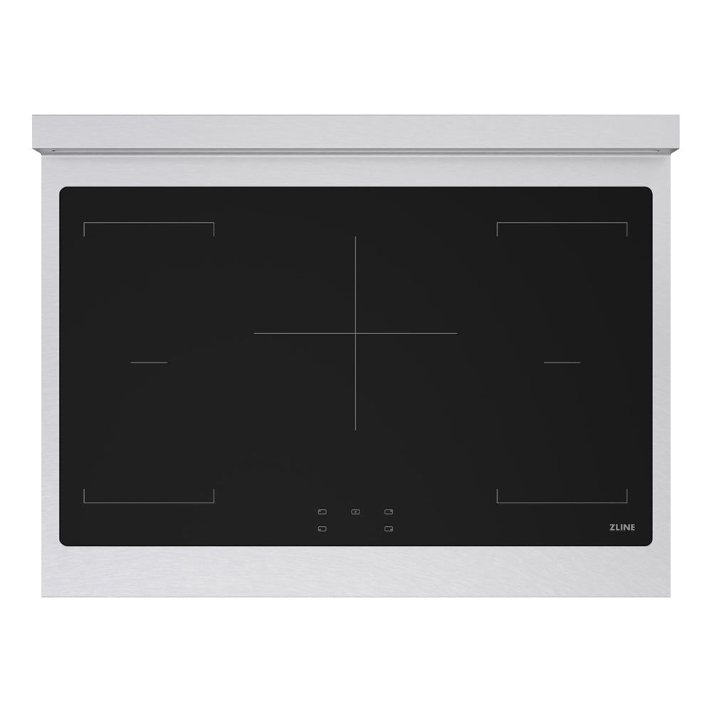 ZLINE Autograph Edition Paramount 36-inch rangetop in satin stainless steel and polished gold accents SINRTSZ-36-G, from above