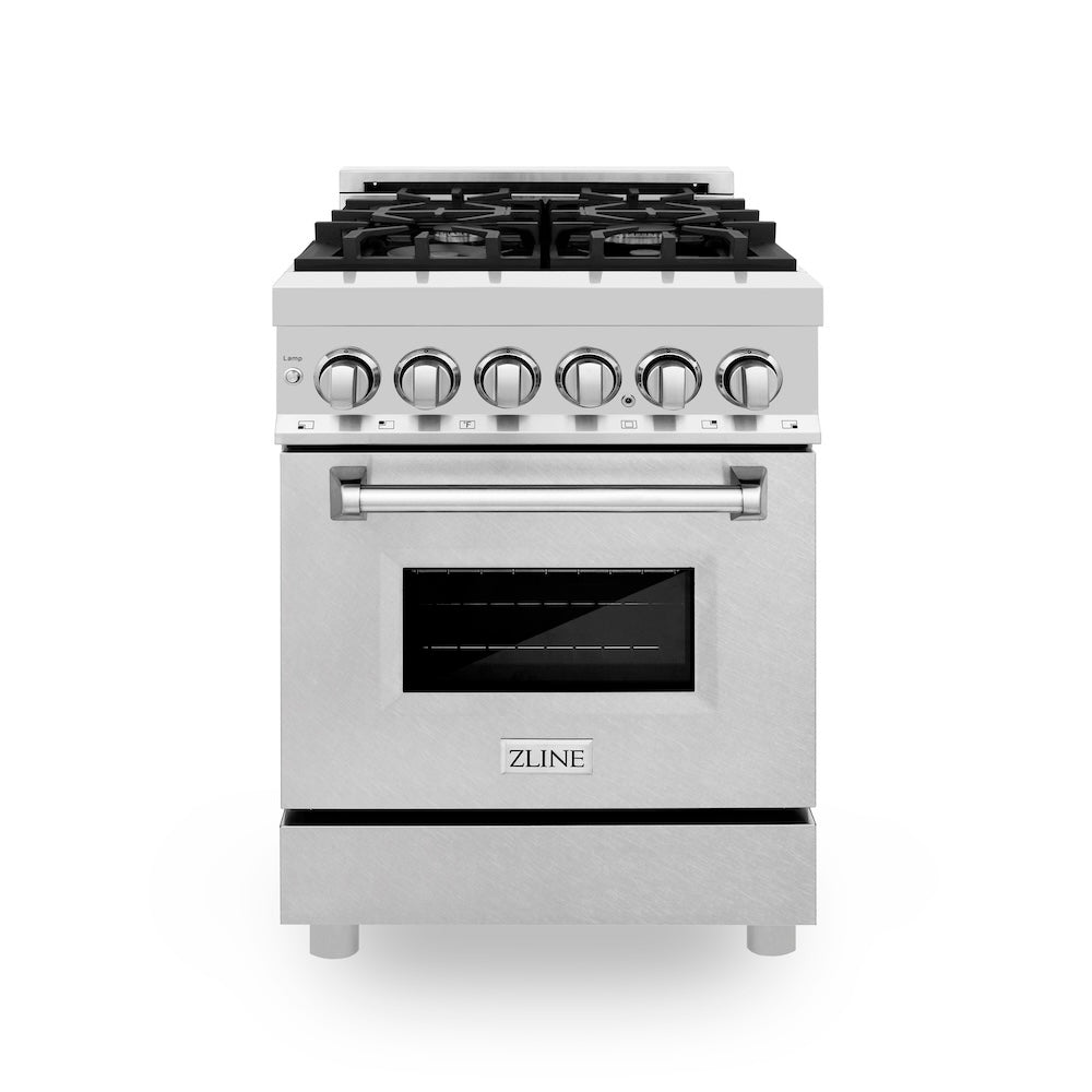 ZLINE Legacy 24-inch range in stainless steel with satin stainless steel door RA-SN-24, front view