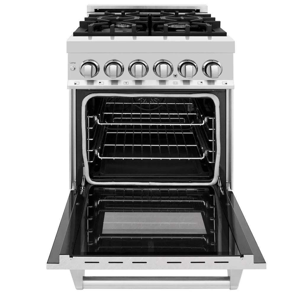 ZLINE Legacy 24-inch range in stainless steel with satin stainless steel door RA-SN-24, front view