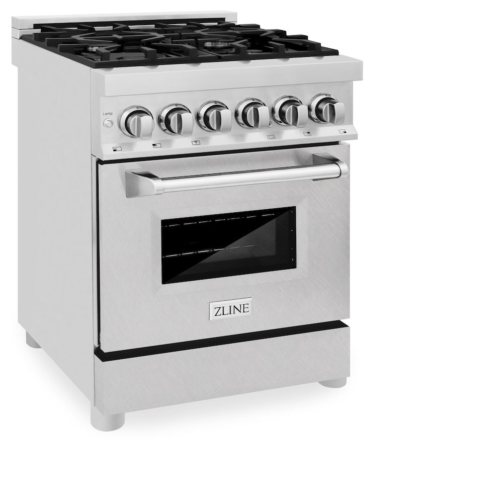 ZLINE Legacy 24-inch range in stainless steel with satin stainless steel door RA-SN-24, side view