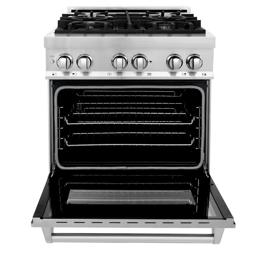 ZLINE Legacy 30-inch range in stainless steel with satin stainless steel door RA-SN-30, front view