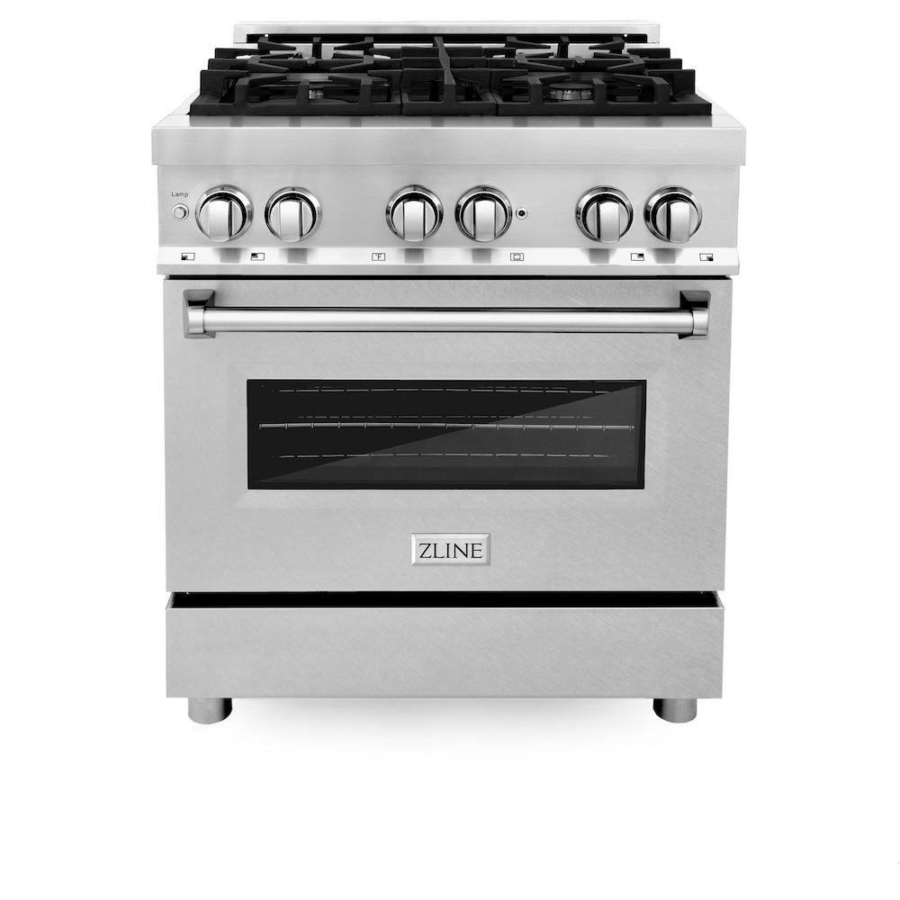 ZLINE Legacy 30-inch range in stainless steel with satin stainless steel door RA-SN-30, front view