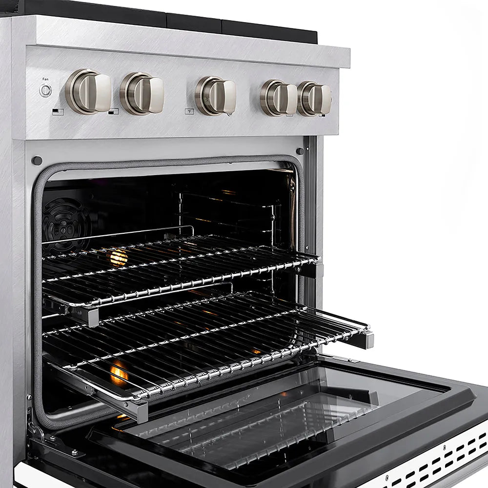 ZLINE Paramount 30-inch range in satin stainless steel with white matte door PSDRS-WM-30, from above