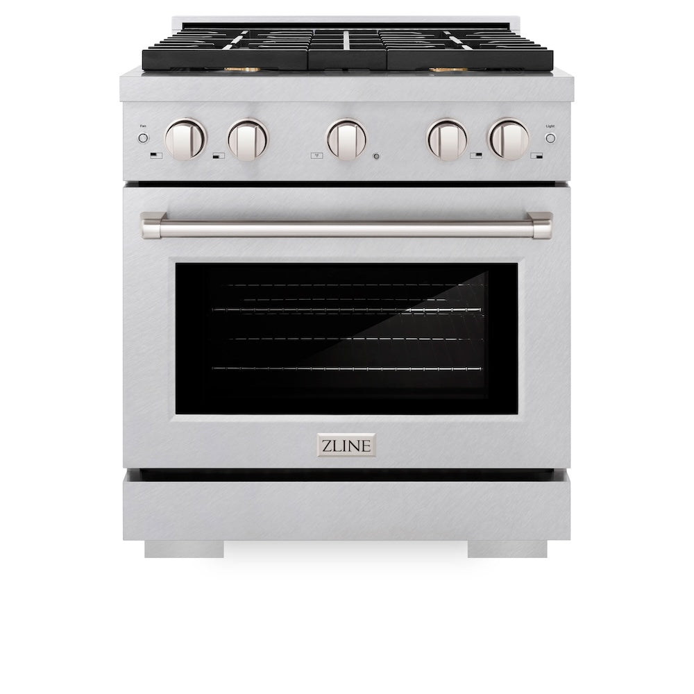 ZLINE Paramount 30-inch range in satin stainless steel SGRS-BR-30, front view
