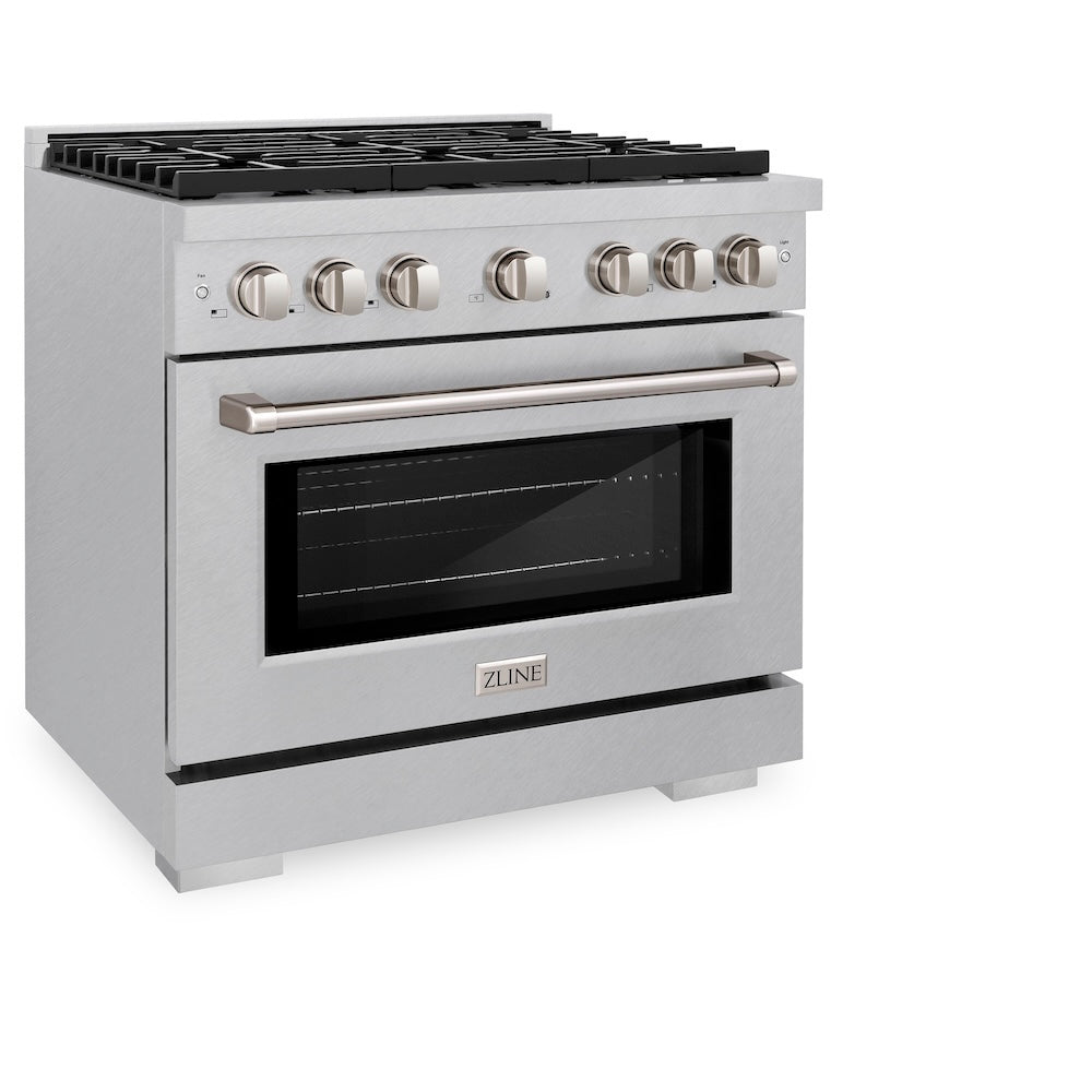 ZLINE Paramount 36-inch range in satin stainless steel SGRS-BR-36, view 6