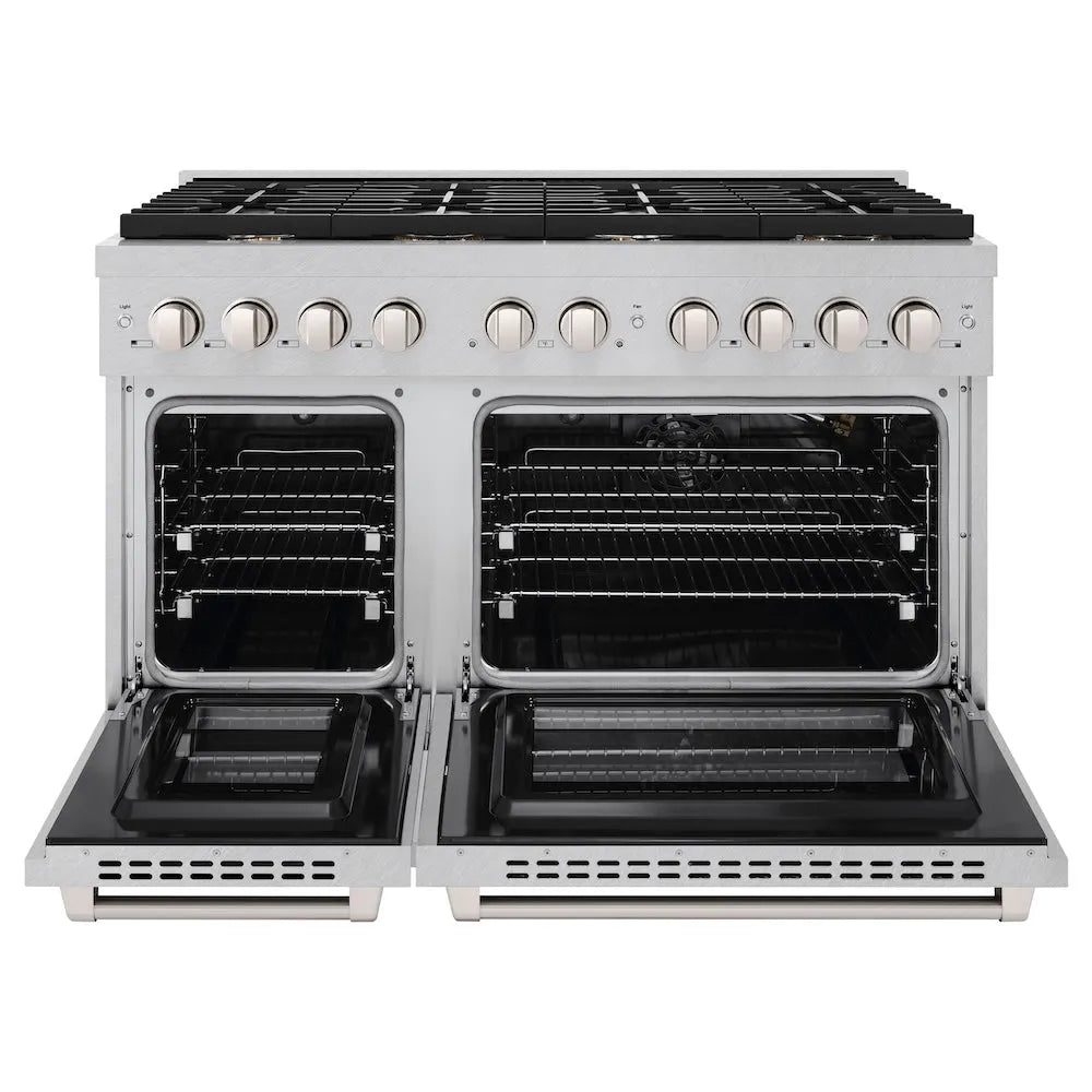 ZLINE Paramount 48-inch range in satin stainless steel SGRS-BR-48, front view