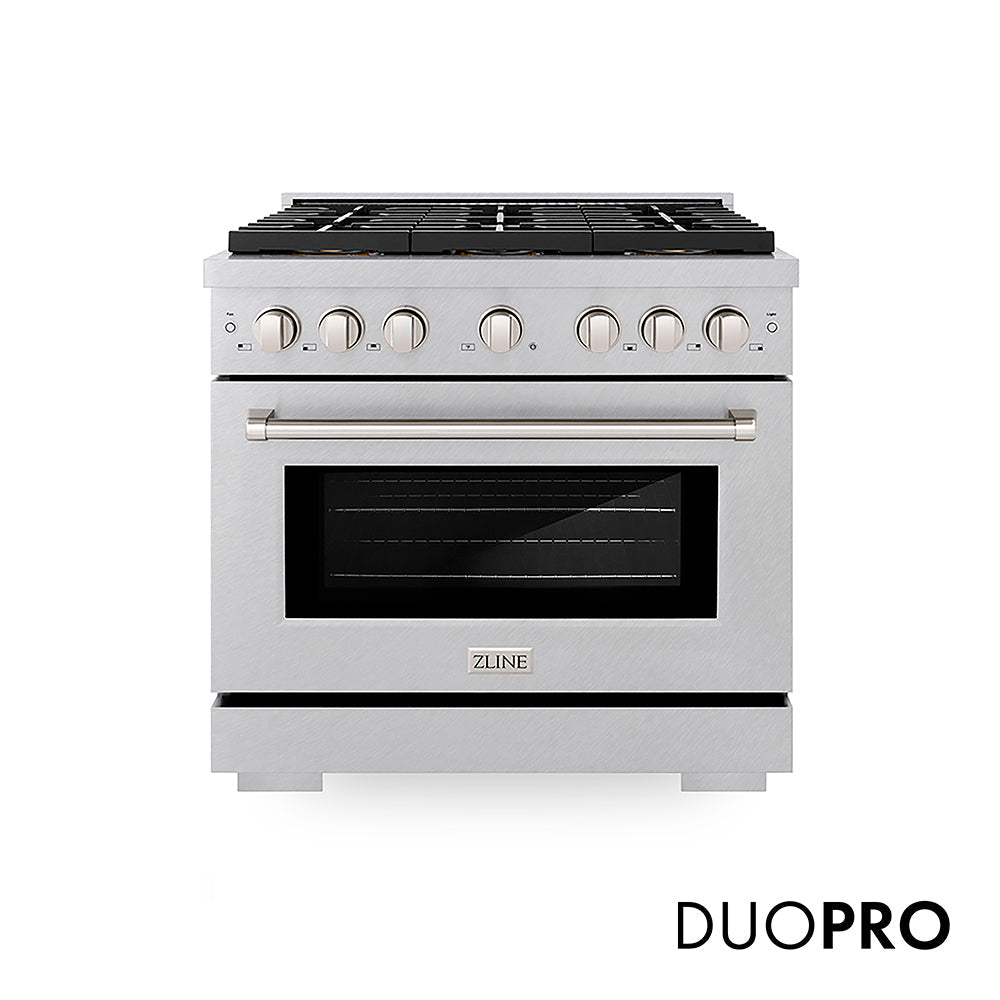 ZLINE Paramount 36-inch range in satin stainless steel PSGRS-36