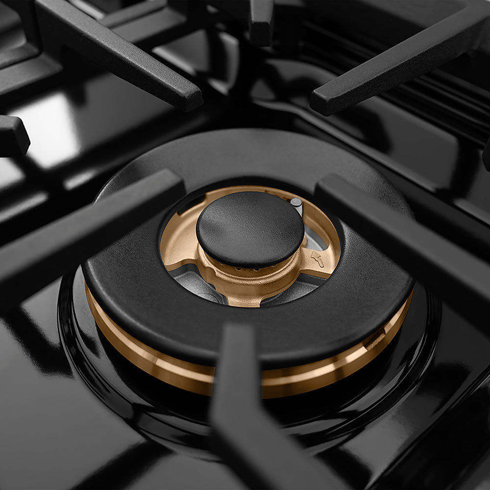 ZLINE Autograph Edition Paramount 30-inch range in satin stainless steel and champagne bronze accents PSGRSZ-30-CB, from above
