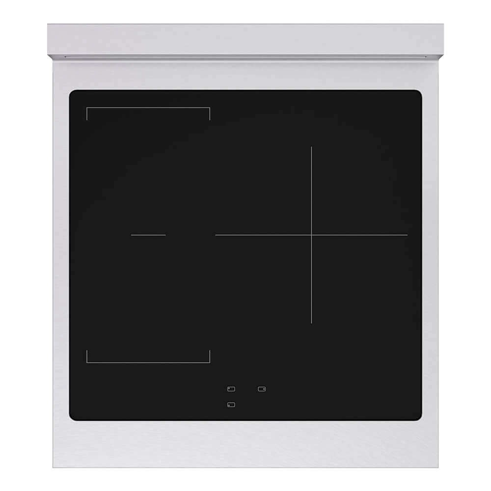 ZLINE Autograph Edition Paramount 24-inch range in satin stainless steel with white matte door and polished gold accents SINRSZ-WM-24-G, from above