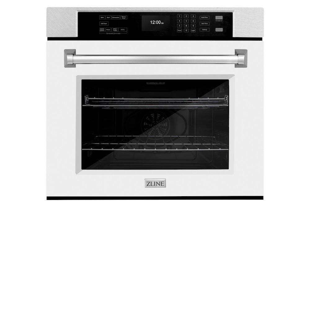 ZLINE Professional 30-inch wall oven in satin stainless steel with white matte door WASS-WM-30, view 4