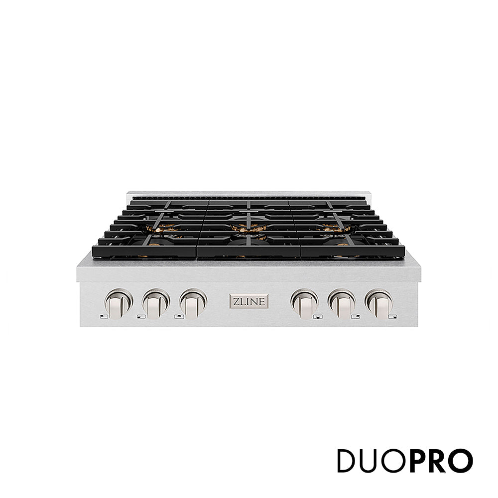 ZLINE Paramount 36-inch rangetop in satin stainless steel PSRTS-36