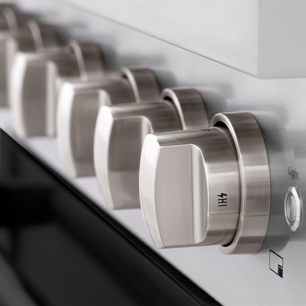ZLINE Paramount 48-inch range in stainless steel with black matte door SGR-BLM-48, detail
