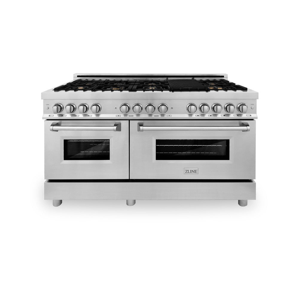 ZLINE Legacy 60-inch range in stainless steel RA-BR-60, front view