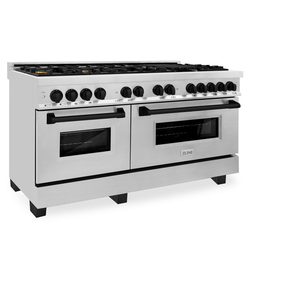 ZLINE Autograph Edition Legacy 60-inch range in stainless steel and matte black accents RAZ-60-MB, view 7