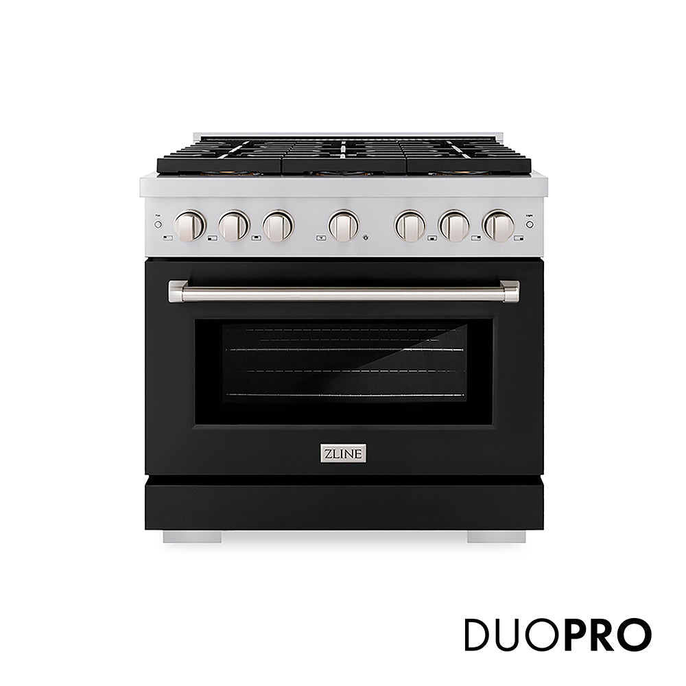 ZLINE Paramount 36-inch range in black matte PSDR-BLM-36