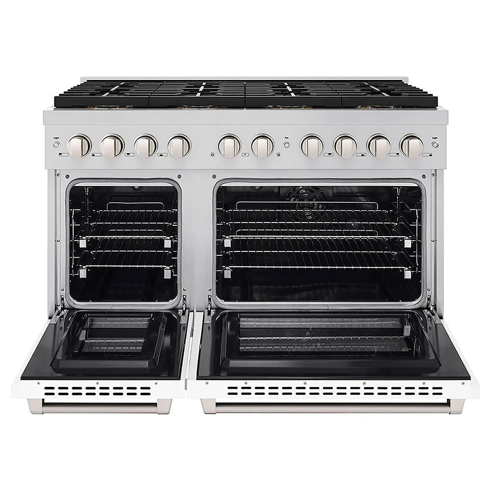 ZLINE Paramount 48-inch range in white matte PSDR-WM-48, front view