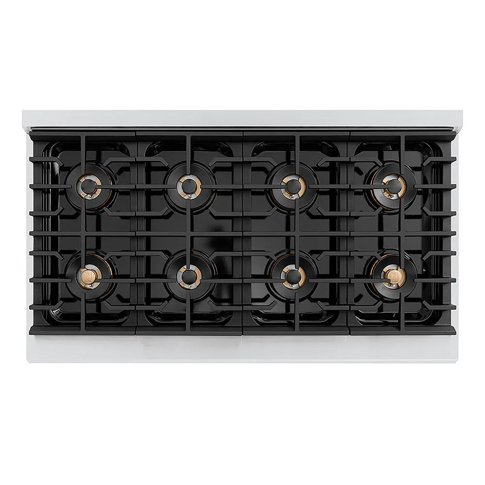 ZLINE Paramount 48-inch range in white matte PSDR-WM-48, from above