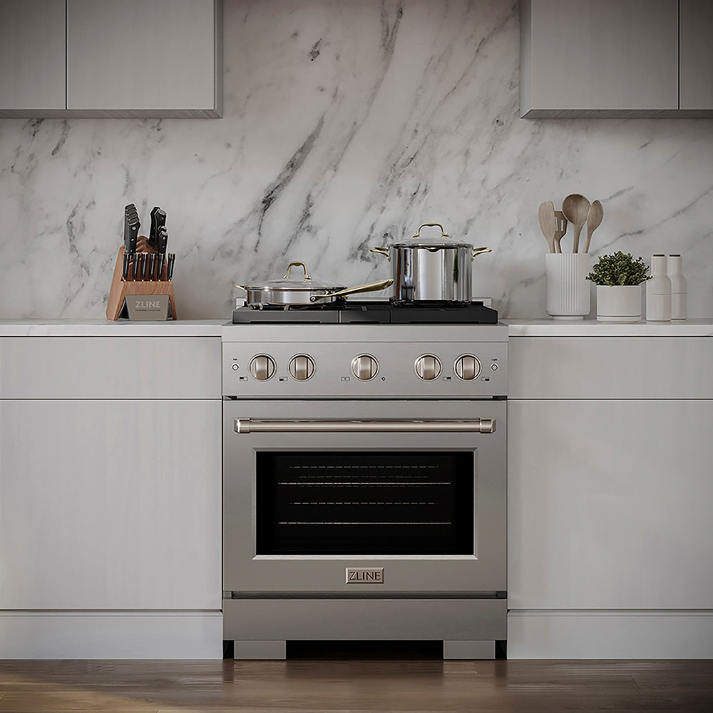 ZLINE Paramount 30-inch range in stainless steel PSDR30, front view