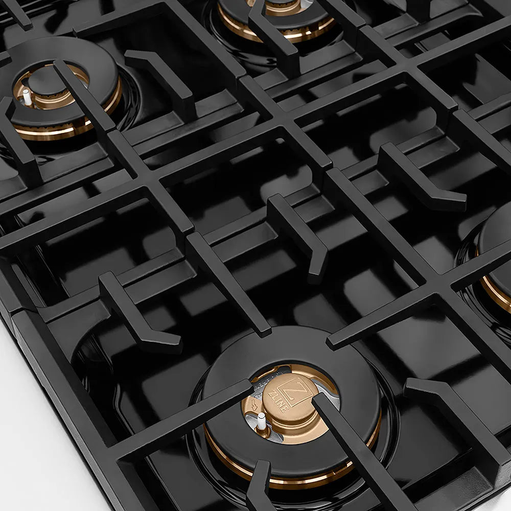 ZLINE Autograph Edition Paramount 30-inch range in stainless steel and matte black accents PSDRZ-30-MB, from above